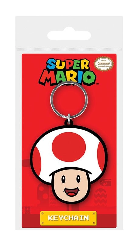 Super Mario - Toad, llavero de caucho